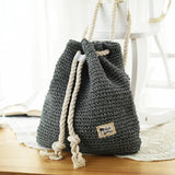 Summer Straw Bag Women Backpack Rucksack for Girls Travel Beach Shoulder Bag