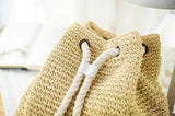 Summer Straw Bag Women Backpack Rucksack for Girls Travel Beach Shoulder Bag