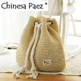 Summer Straw Bag Women Backpack Rucksack for Girls Travel Beach Shoulder Bag