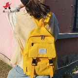 Attra-Yo Women's Solid School Backpack Shoulder Travel Bag