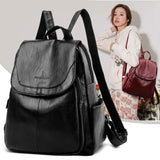 Soft Leather Women's Backpack Shoulder Bag Travel Multi-Purpose