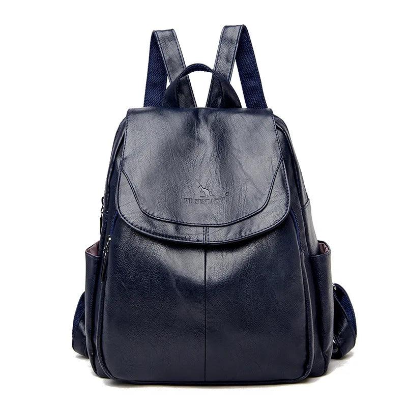 Soft Leather Women's Backpack Shoulder Bag Travel Multi-Purpose