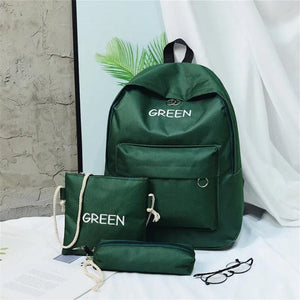 Attra-Yo 3Set Women Backpack Student Bag Lightweight Multifunction