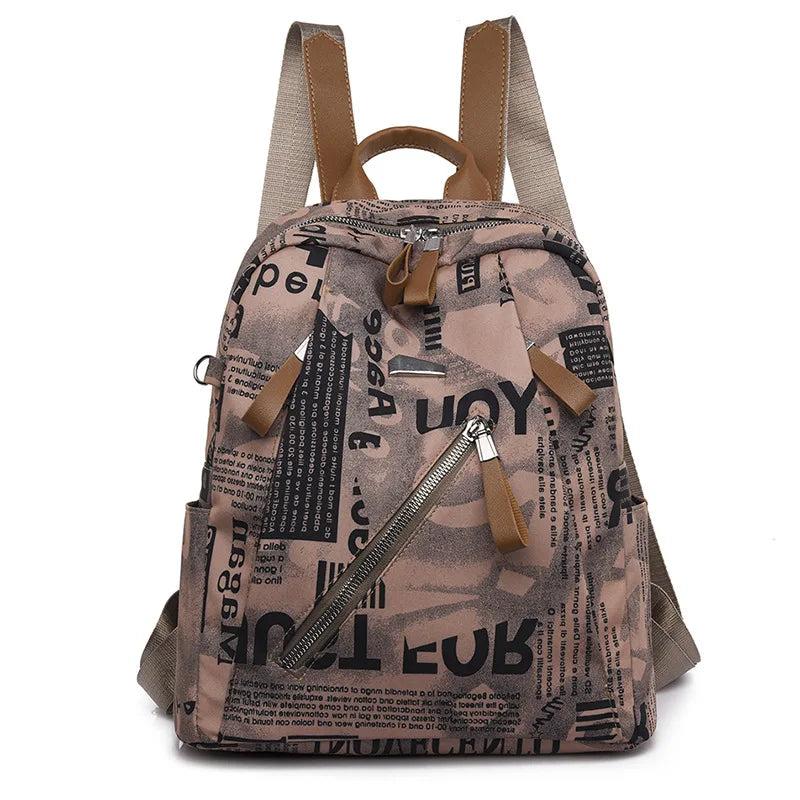 Women Lightweight Oxford Backpack Printing Casual Travel Bag