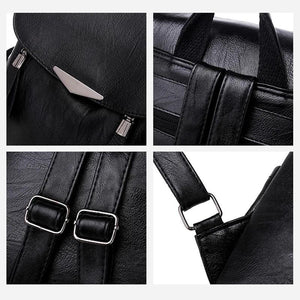 PU Leather Backpack Schoolbag For Girls