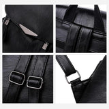 PU Leather Backpack Schoolbag For Girls
