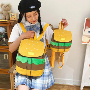 Canvas Hamburger Backpack for Teenagers