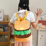 Canvas Hamburger Backpack for Teenagers