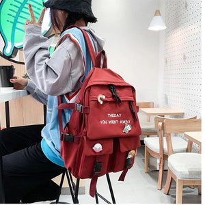 High Capacity Backpack For Female Students Schoolbag