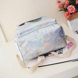 Women Girls Holographic Backpack School Bags Teenage Travel Bags