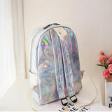 Women Girls Holographic Backpack School Bags Teenage Travel Bags