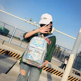 Women Girls Holographic Backpack School Bags Teenage Travel Bags