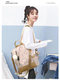 Flower Print School Backpack Women Travel Bag