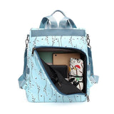 Flower Print School Backpack Women Travel Bag