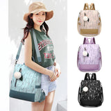 Flower Print School Backpack Women Travel Bag