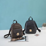 Mini Women's Backpack PU Leather Multi-Function Phone Pouch Pack