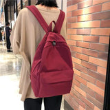Solid Women Backpack for Teenage Girl School Bag
