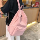Solid Women Backpack for Teenage Girl School Bag