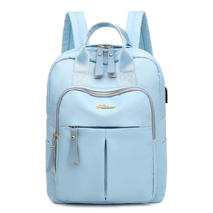 Anti Theft USB Charge Nylon Backpack Waterproof Women School Backpacks Bagpack