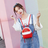 PU Female College Backpack with Star Decoration Patchwork Bag