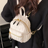 Quilted Mini Women Backpack Small Travel Bagpack Teenager Girls Bags