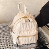Quilted Mini Women Backpack Small Travel Bagpack Teenager Girls Bags
