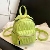 Quilted Mini Women Backpack Small Travel Bagpack Teenager Girls Bags