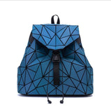 Luminous Geometric Backpack Women's Folding Rhombic Girls' Party Trip