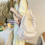 Floral Backpack Women Sweet Mori-girl School Bag Waterproof Large Capacity