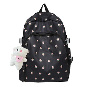 Floral Backpack College Student Large Capacity Fresh School Bag