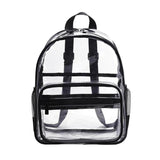 Women Transparent PVC Backpack College Students Bookbag