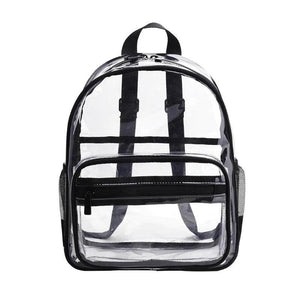 Women Transparent PVC Backpack College Students Bookbag
