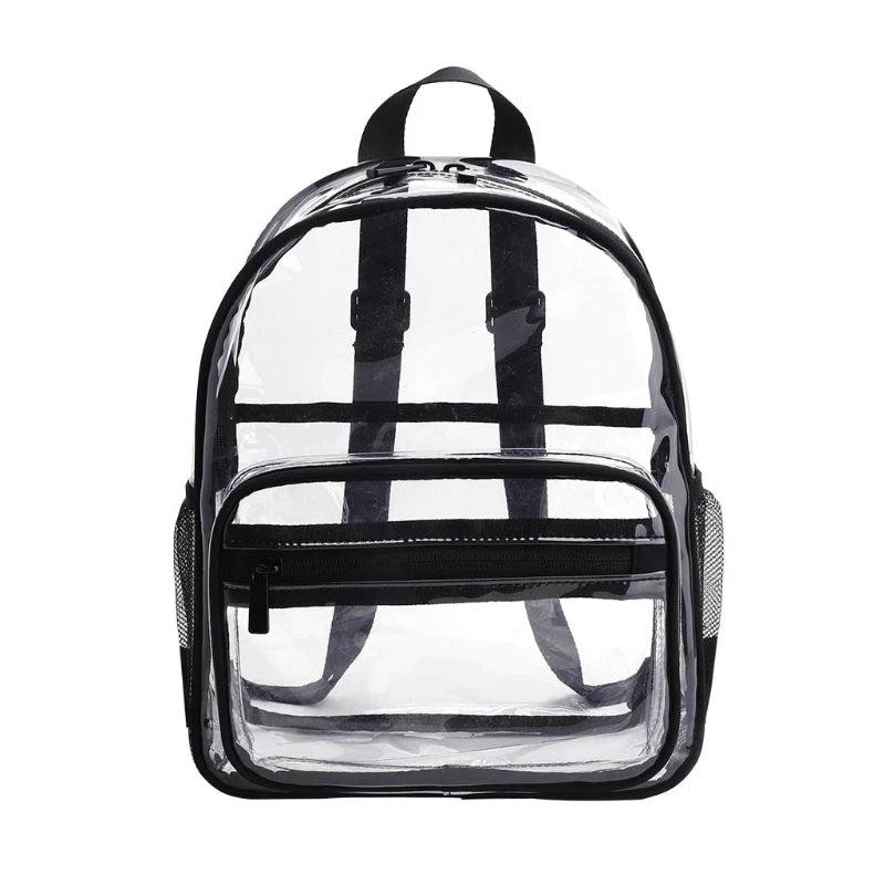 Women Transparent PVC Backpack College Students Bookbag