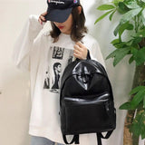 Women's PU Leather Backpack Large Capacity Multi-function Bag