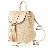 SCOFY Knitted Beach Bag Backpacks for Women Tassel Satchel Backpack Purse