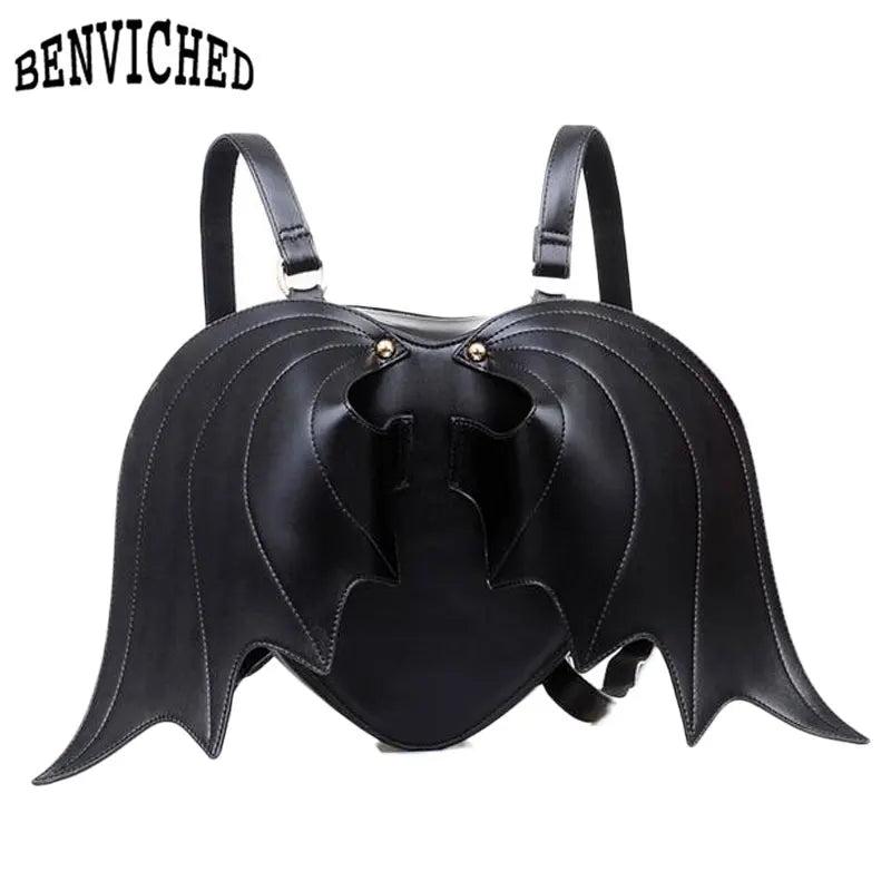 Women Daily Backpack Mochila Bat Bag Batwing Travel Bag Women Punk Stylish