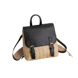 Women's Straw Woven Backpack School Bag