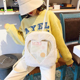 Transparent Heart Shape PVC Ita Bag Backpack Silver