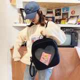 Transparent Heart Shape PVC Ita Bag Backpack Silver