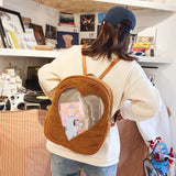 Transparent Heart Shape PVC Ita Bag Backpack Silver