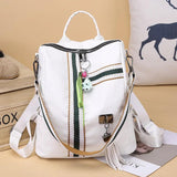 Casual Women PU Leather Backpack Female Shoulder Bag Travel Back Pack