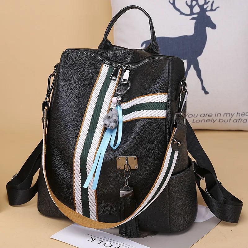 Casual Women PU Leather Backpack Female Shoulder Bag Travel Back Pack