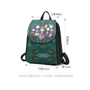 Female Backpack Women Pu Leather Shoulder Bag Backpacks Ladies Teenage Girls