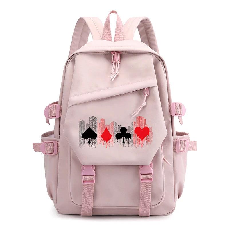 Alice In Borderland Backpacks Teenage Cartoon Poker Schoolbags