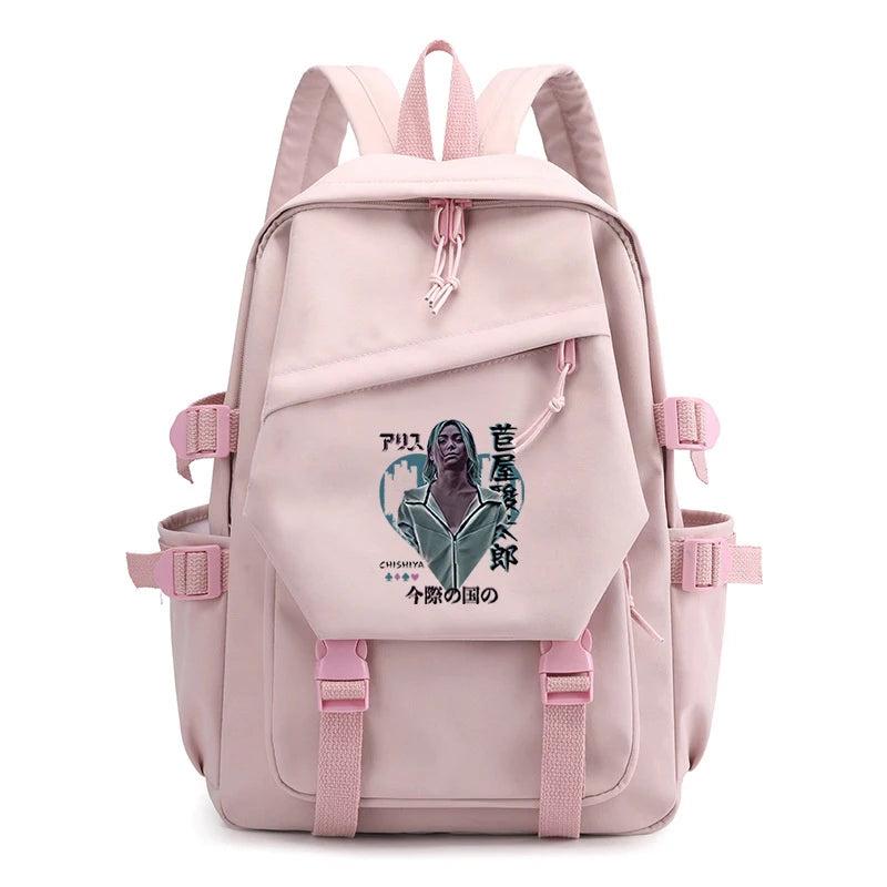 Alice In Borderland Print Teenage Backpack