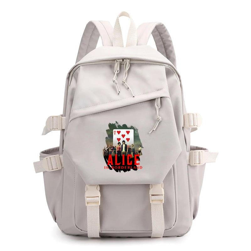 Alice In Borderland Poker Print Schoolbag Harajuku Games Backpack