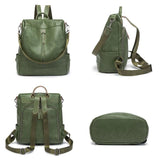 Casual Multifunction Women Leather Backpack Female Shoulder Bag