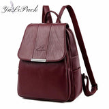 Women Backpack Large School Bag Leather Shoulder Bag