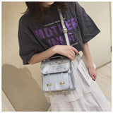 Embroidered Floral Leather School Backpack for Teenage Girls