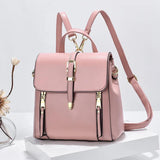 PU Leather Backpack Women Small Shoulder Bag Multifunctional